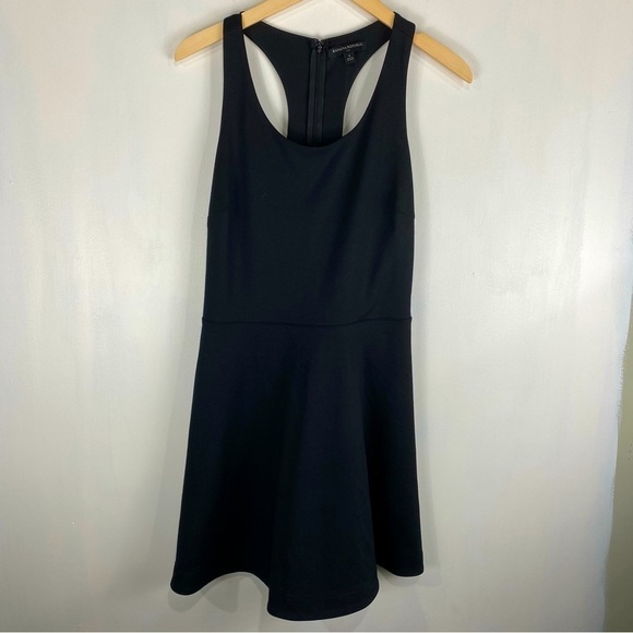 Banana Republic Fit & Flare Cut Out Tank Top Sleeveless Mini Dress Black Size 6 - Picture 1 of 7